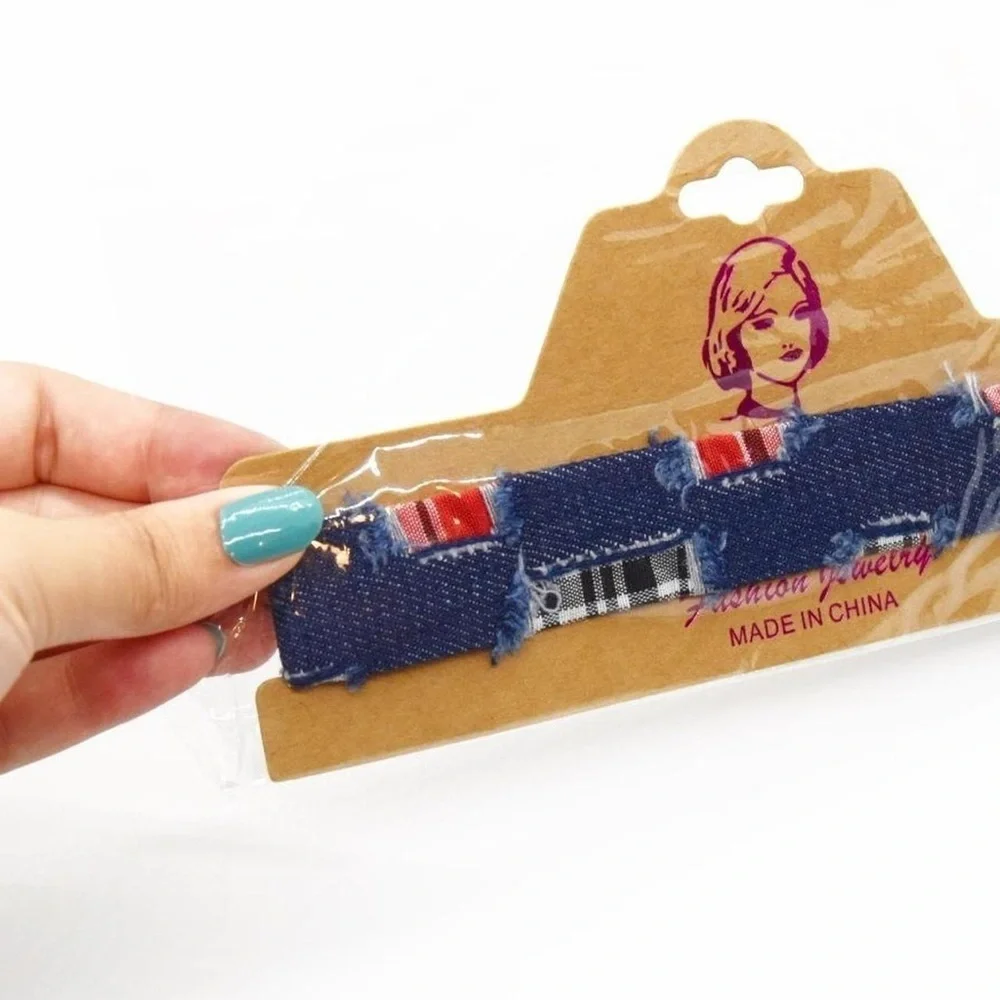 Patchwork Denim Choker